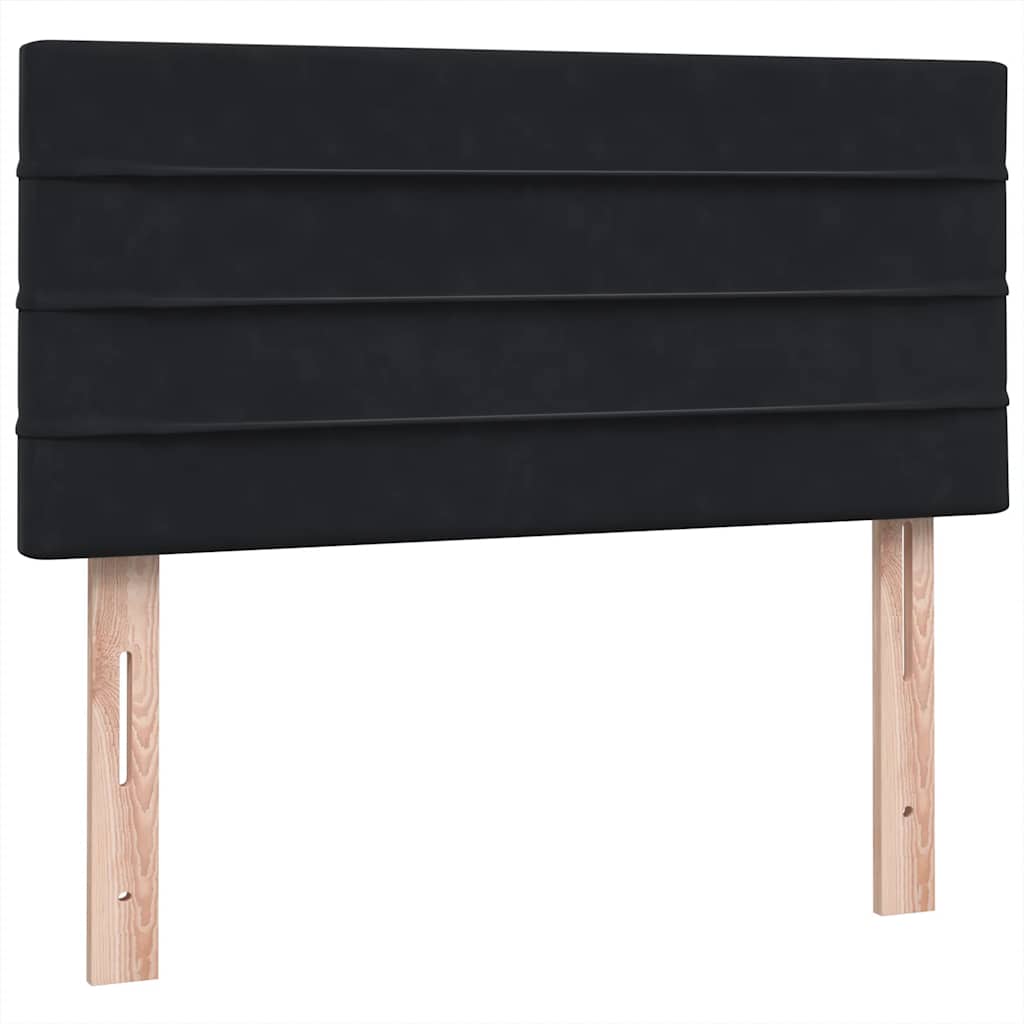 Box Spring krevet s madracem i LED crni 90x210 cm baršunasti