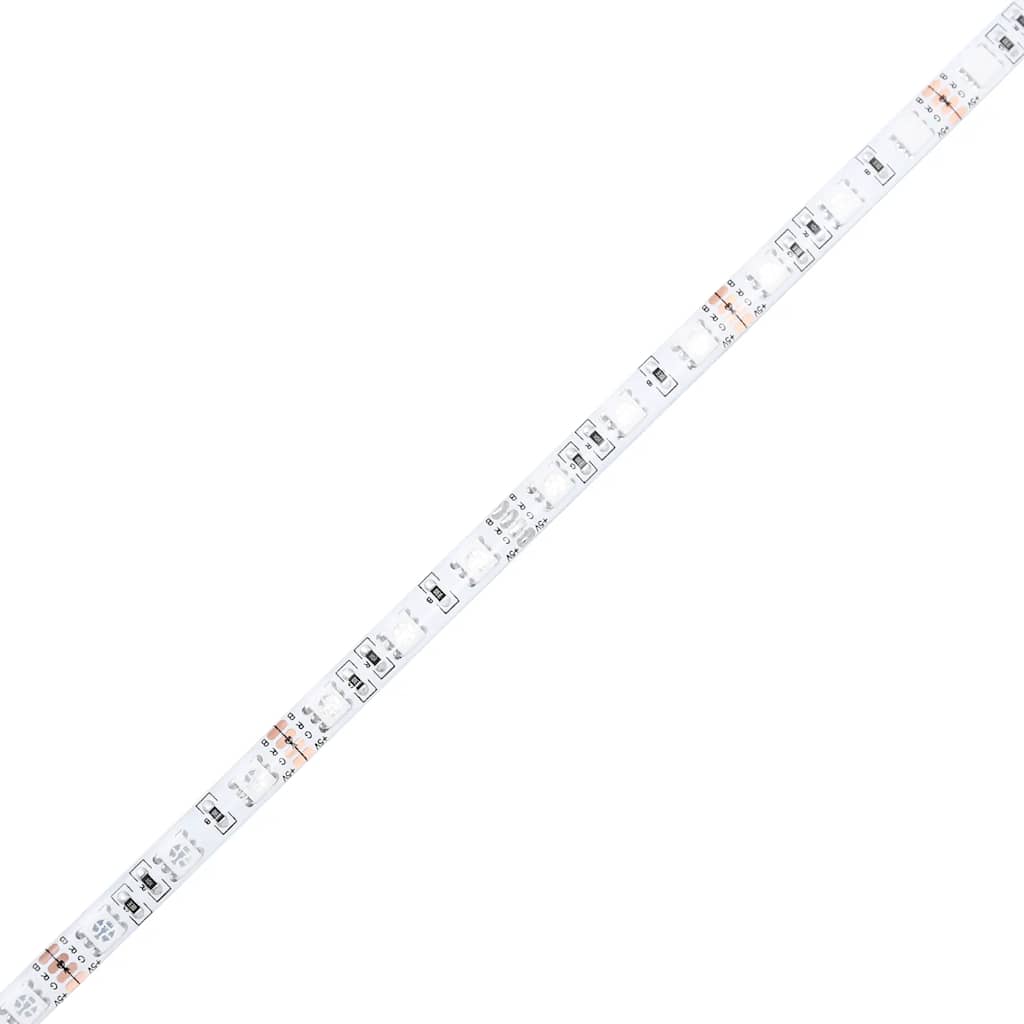 Box Spring krevet s madracem i LED ružičasti 90x210 cm samt