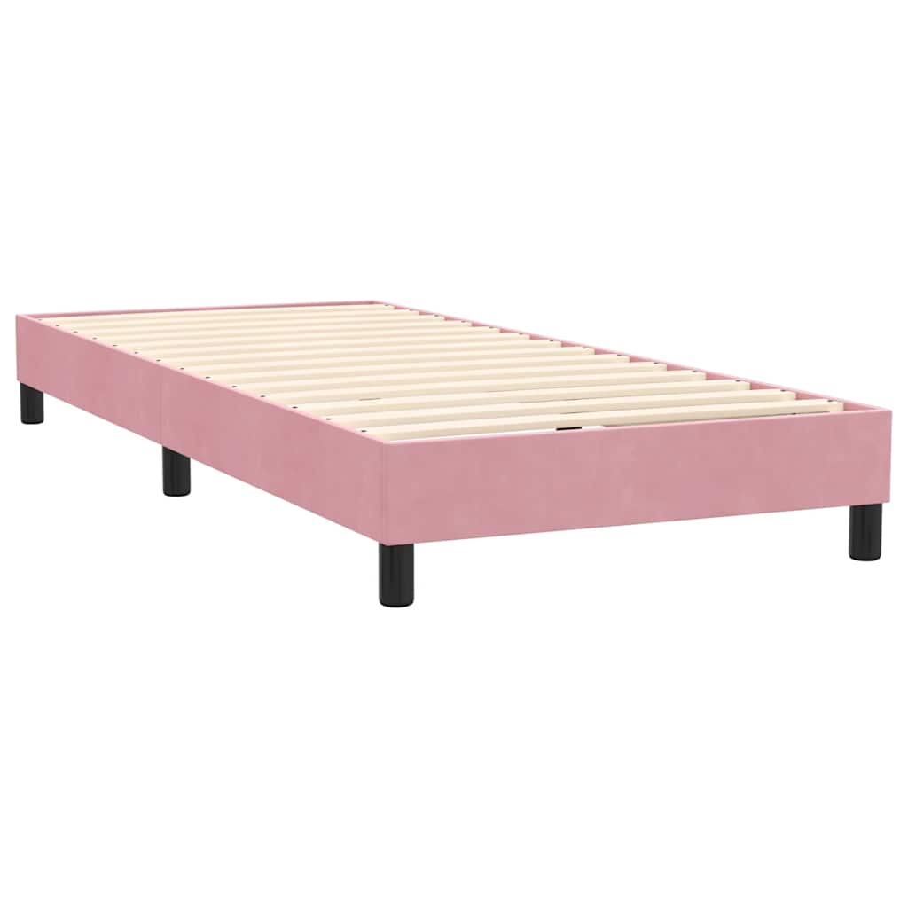 Box Spring krevet s madracem i LED ružičasti 80 x 220 cm baršunasti