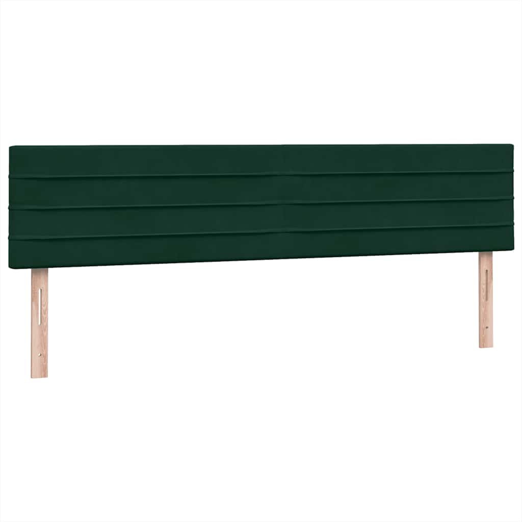Box Spring krevet s madracem i LED tamno zeleni 180x220 cm baršun