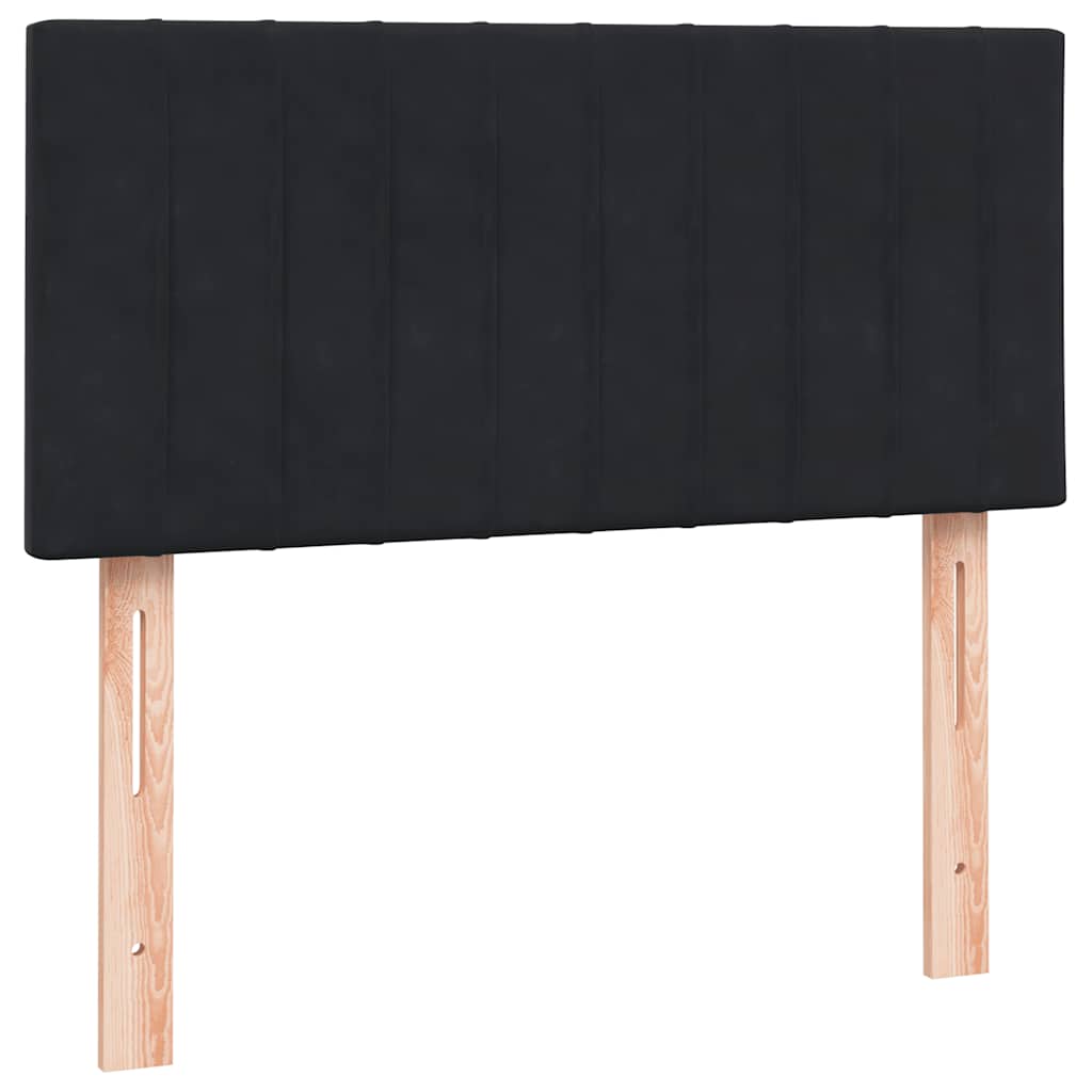 Box Spring krevet s madracem i LED crni 90x210 cm baršunasti