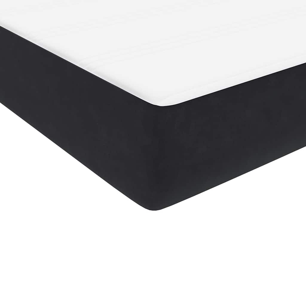 Box Spring krevet s madracem i LED crni 160x210 cm baršunasti