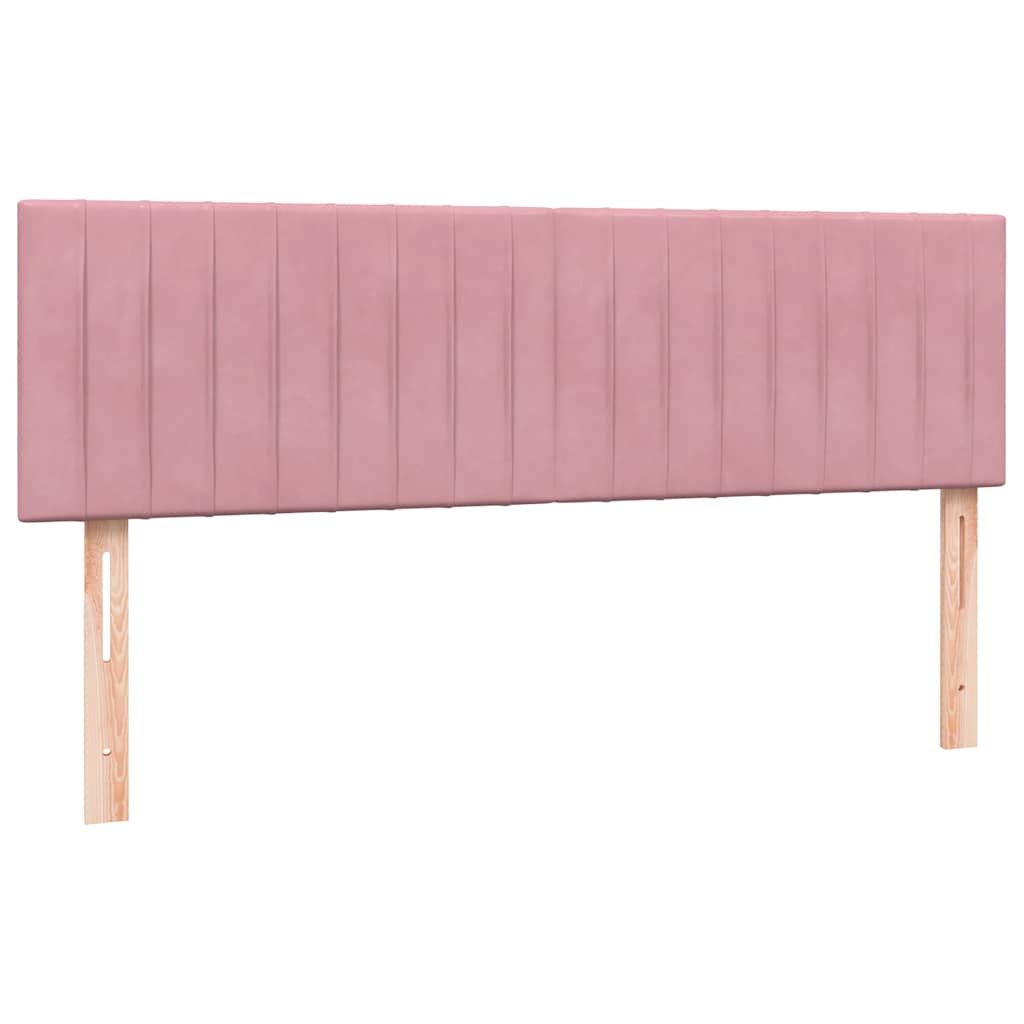 Krevet s oprugama i madracem LED ružičasti 160x210 cm baršunasti