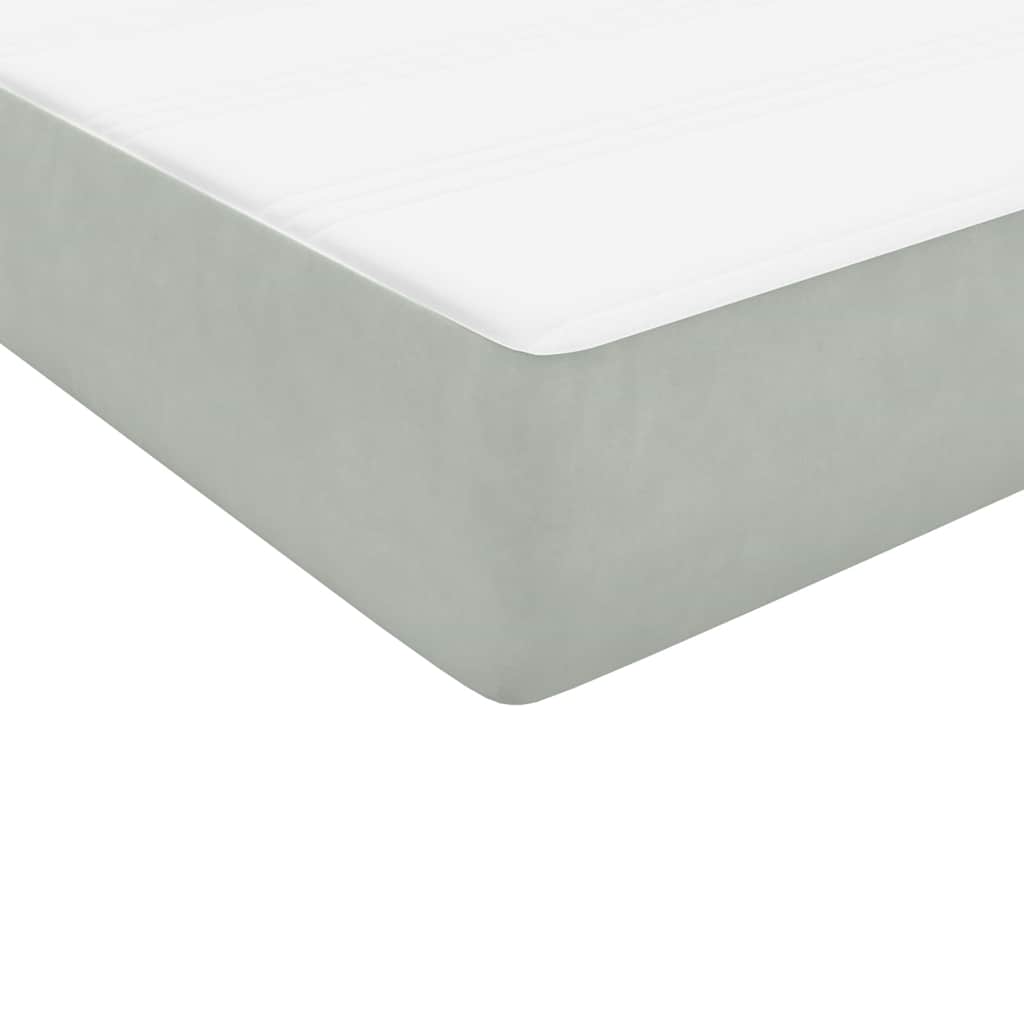 Box Spring krevet s madracem i LED svijetlo sivi 80x220 cm samt