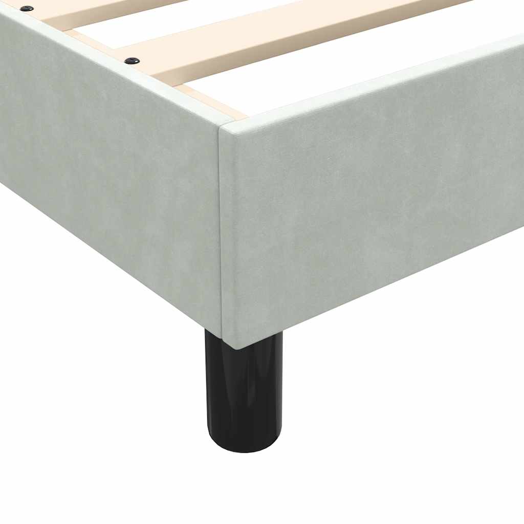 Box Spring krevet s madracem i LED svijetlo sivi 80x220 cm samt