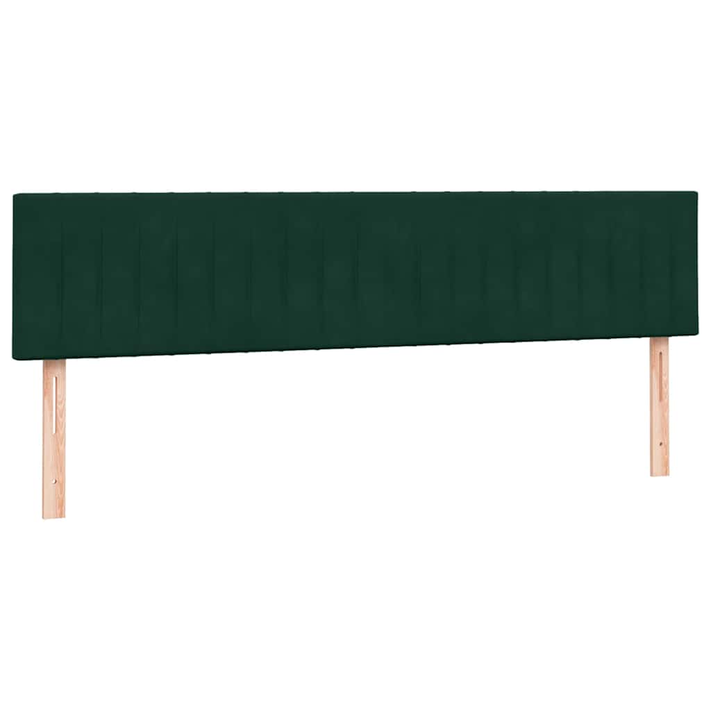 Box Spring krevet s madracem i LED tamno zeleni 180x220 cm baršun