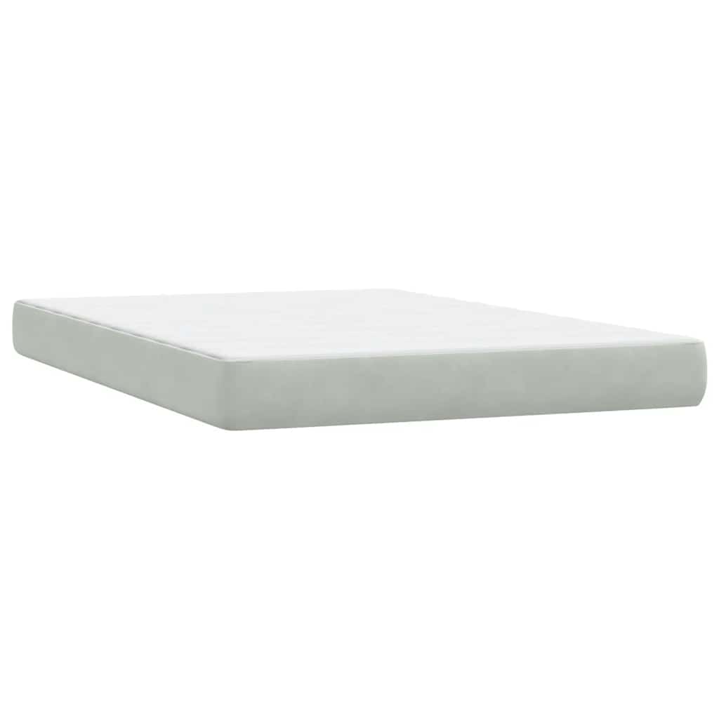 Krevet s oprugama i madracem LED svjetlosivi 160x210 cm baršunasti