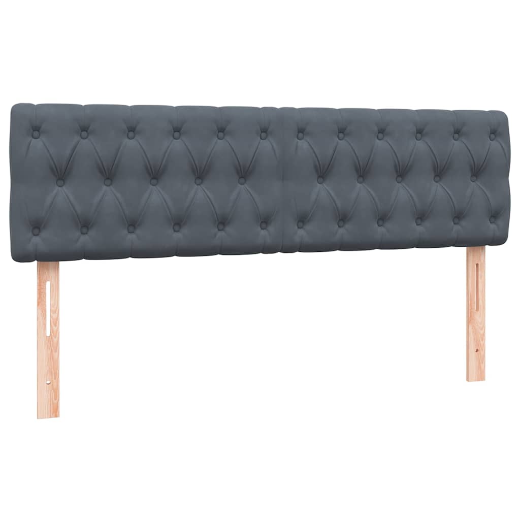 Krevet s oprugama i madracem LED tamnosivi 160x210 cm baršunasti