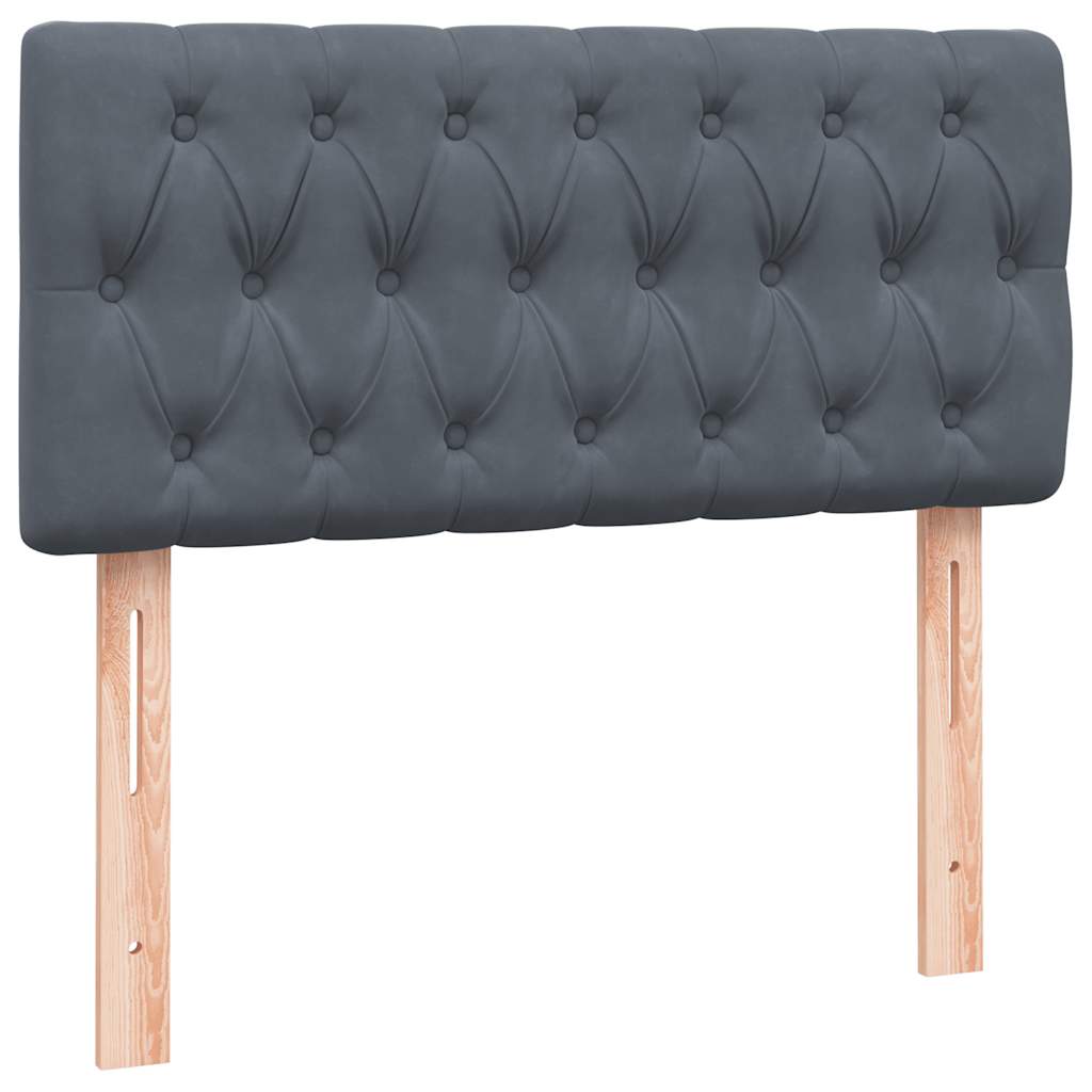 Box Spring krevet s madracem i LED tamnosivi 80 x 220 cm baršunasti