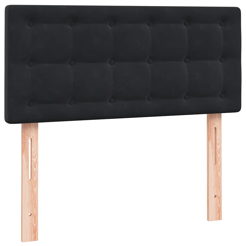 Box Spring krevet s madracem i LED crni 90x210 cm baršunasti