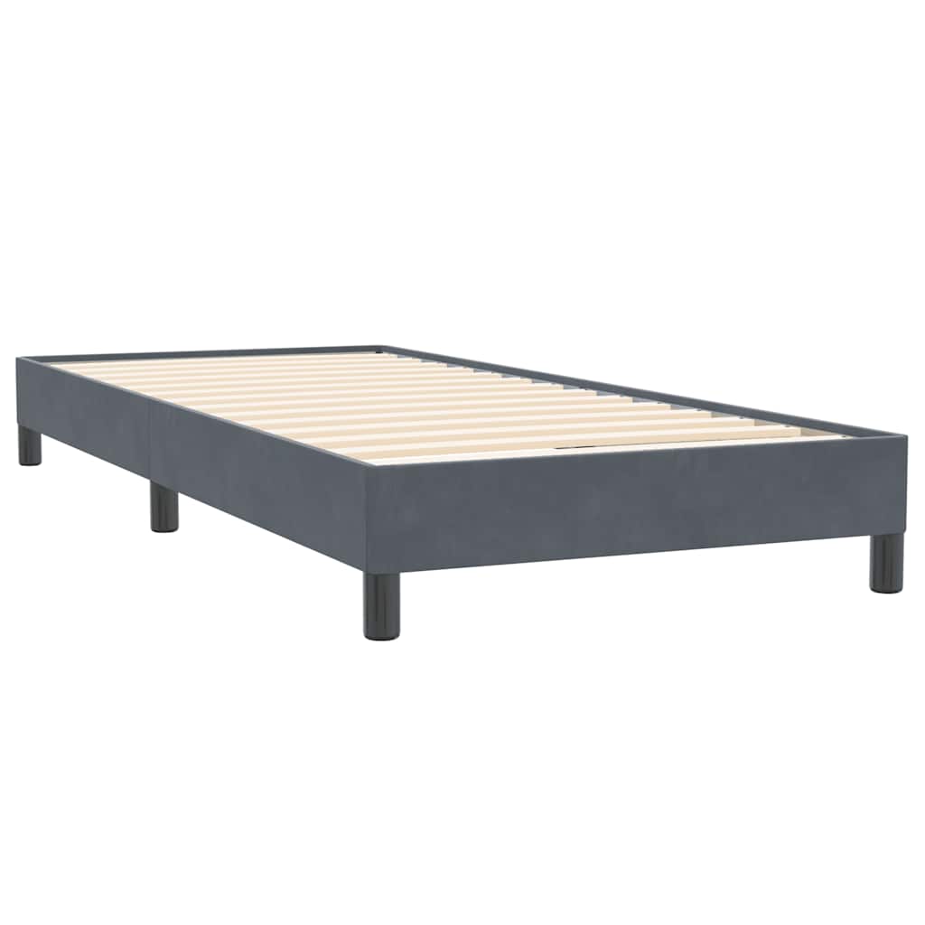 Box Spring krevet s madracem i LED tamnosivi 80 x 220 cm baršunasti