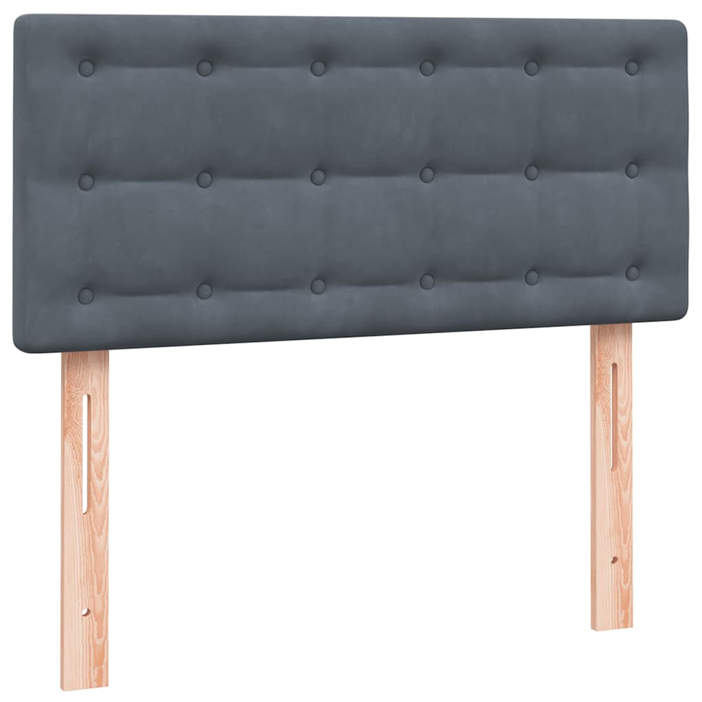 Box Spring krevet s madracem i LED tamnosivi 80 x 220 cm baršunasti