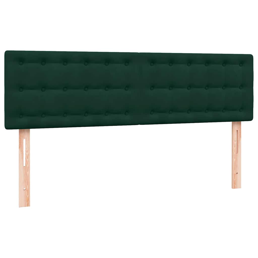 Box Spring krevet s madracem i LED tamno zeleni 160x220 cm baršun