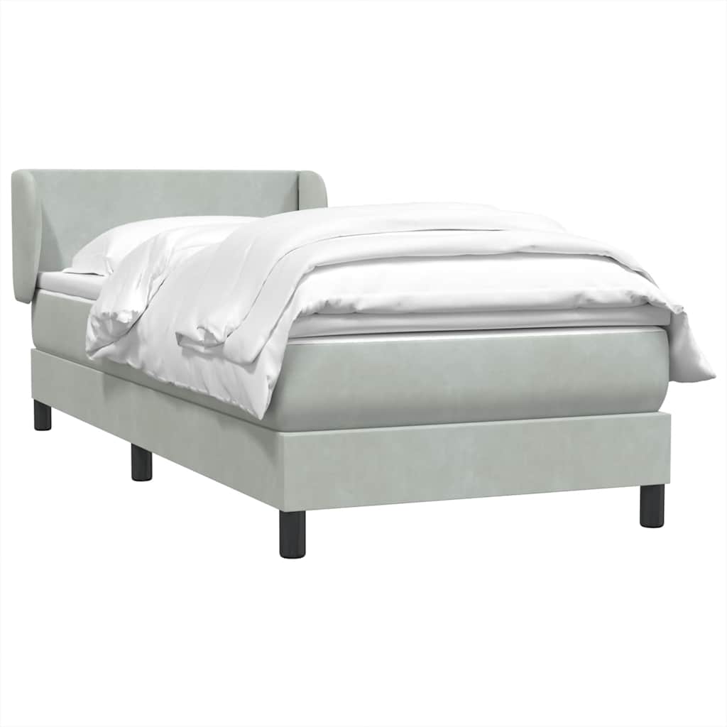 Box Spring krevet s madracem svijetlo sivi 80x210 cm baršun
