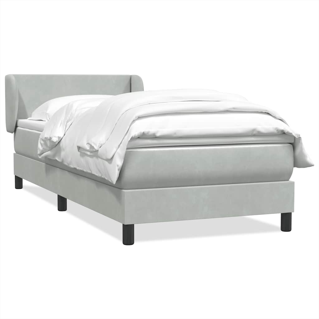 Box Spring krevet s madracem svijetlo sivi 80x210 cm baršun