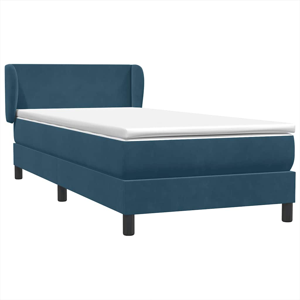 Box Spring krevet s madracem tamnoplavi 80x210 cm baršun