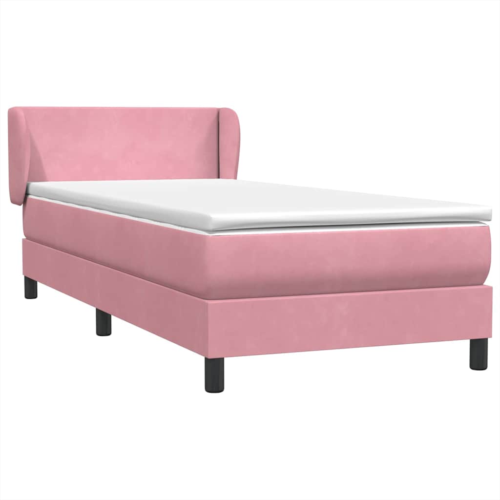 Box Spring krevet s madracem ružičasti 90x210 cm samt