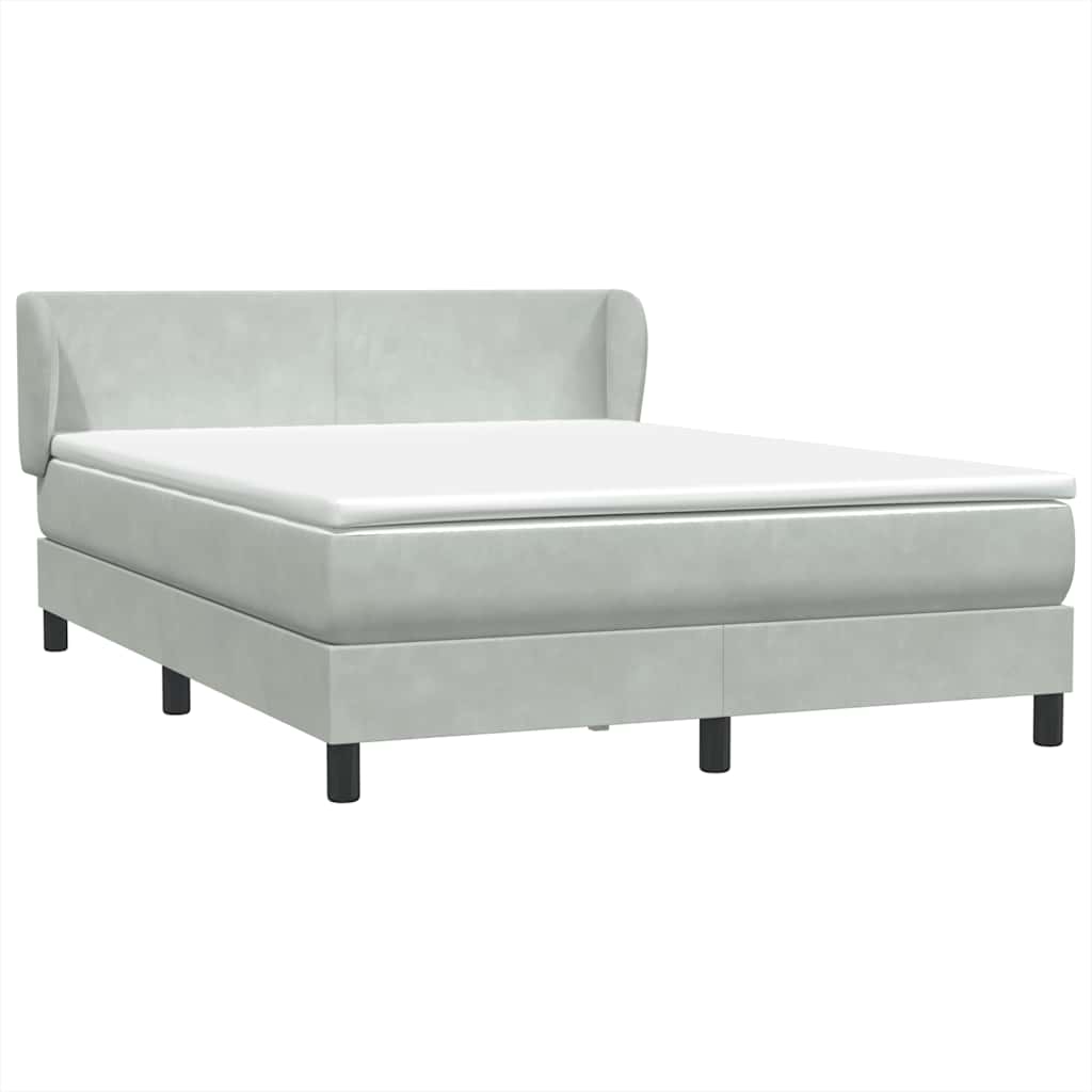 Krevet s oprugama i madracem svjetlosivi 160x210 cm baršunasti