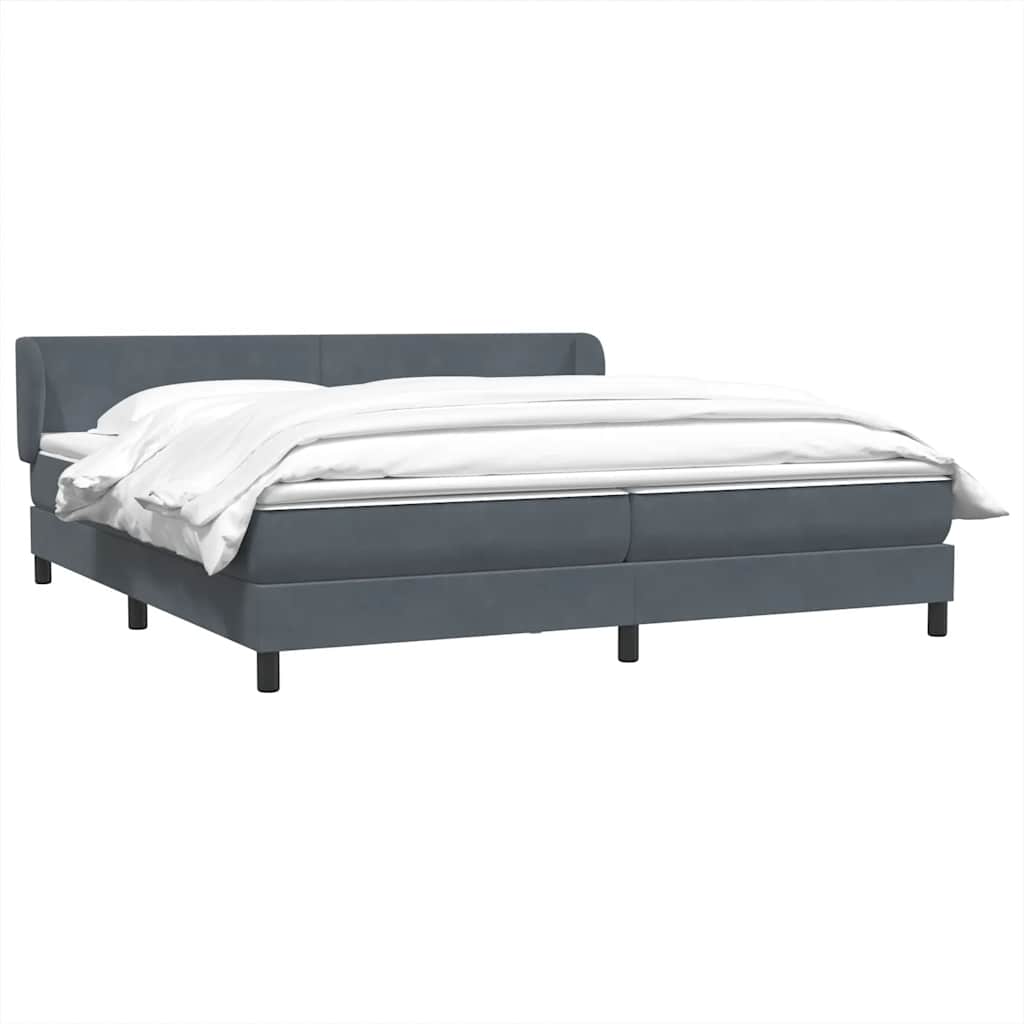 Box Spring krevet s madracima tamno sivi 180x210 cm baršun