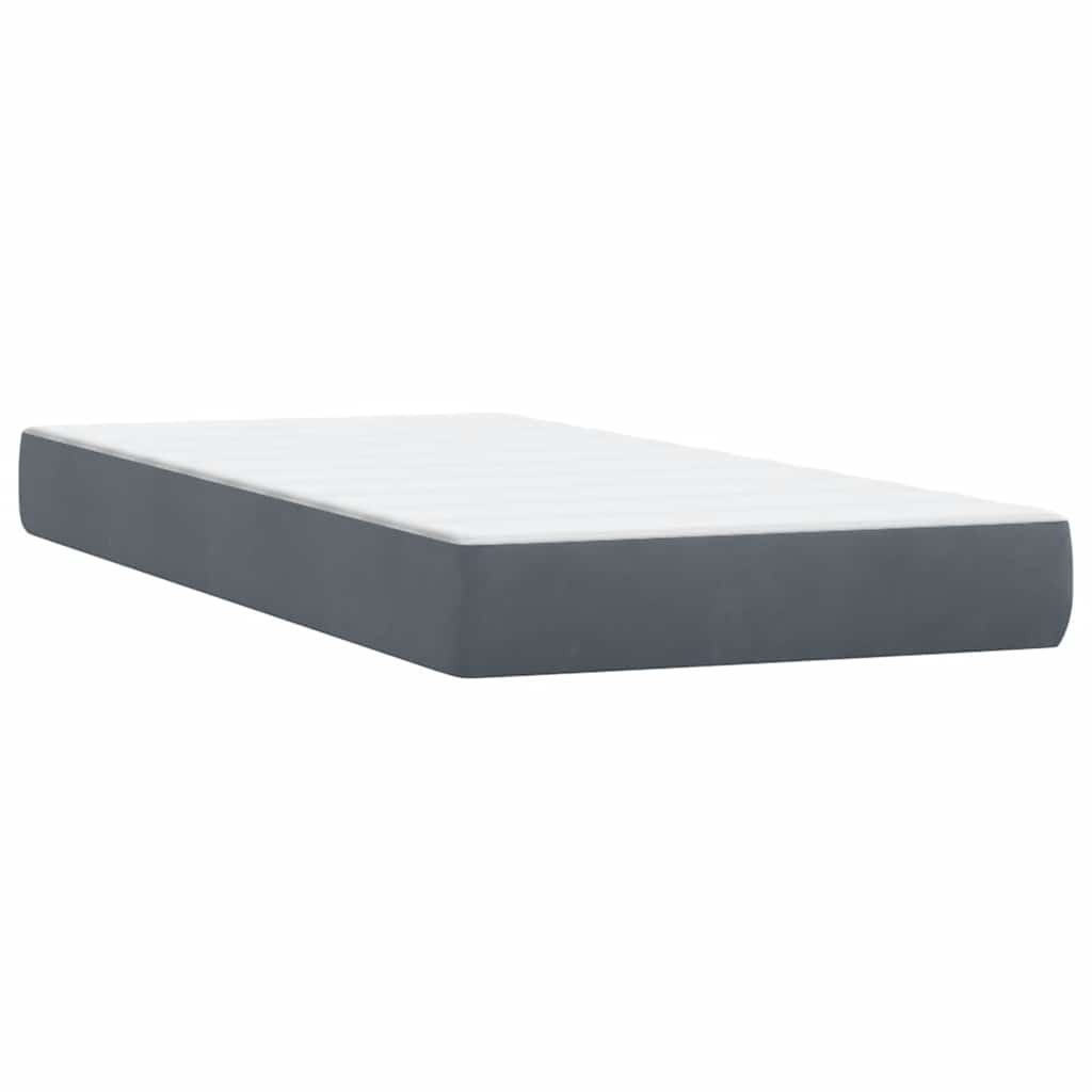 Box Spring krevet s madracima tamno sivi 180x210 cm baršun