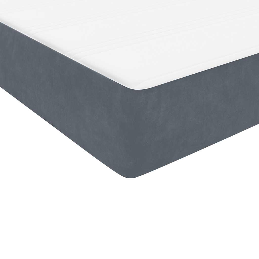 Box Spring krevet s madracima tamno sivi 180x210 cm baršun
