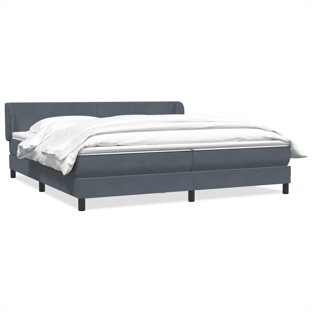 Box Spring krevet s madracima tamno sivi 180x210 cm baršun