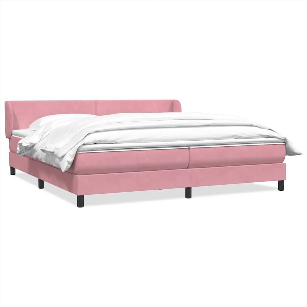 Box Spring krevet s madracima ružičasti 180x210 cm baršun