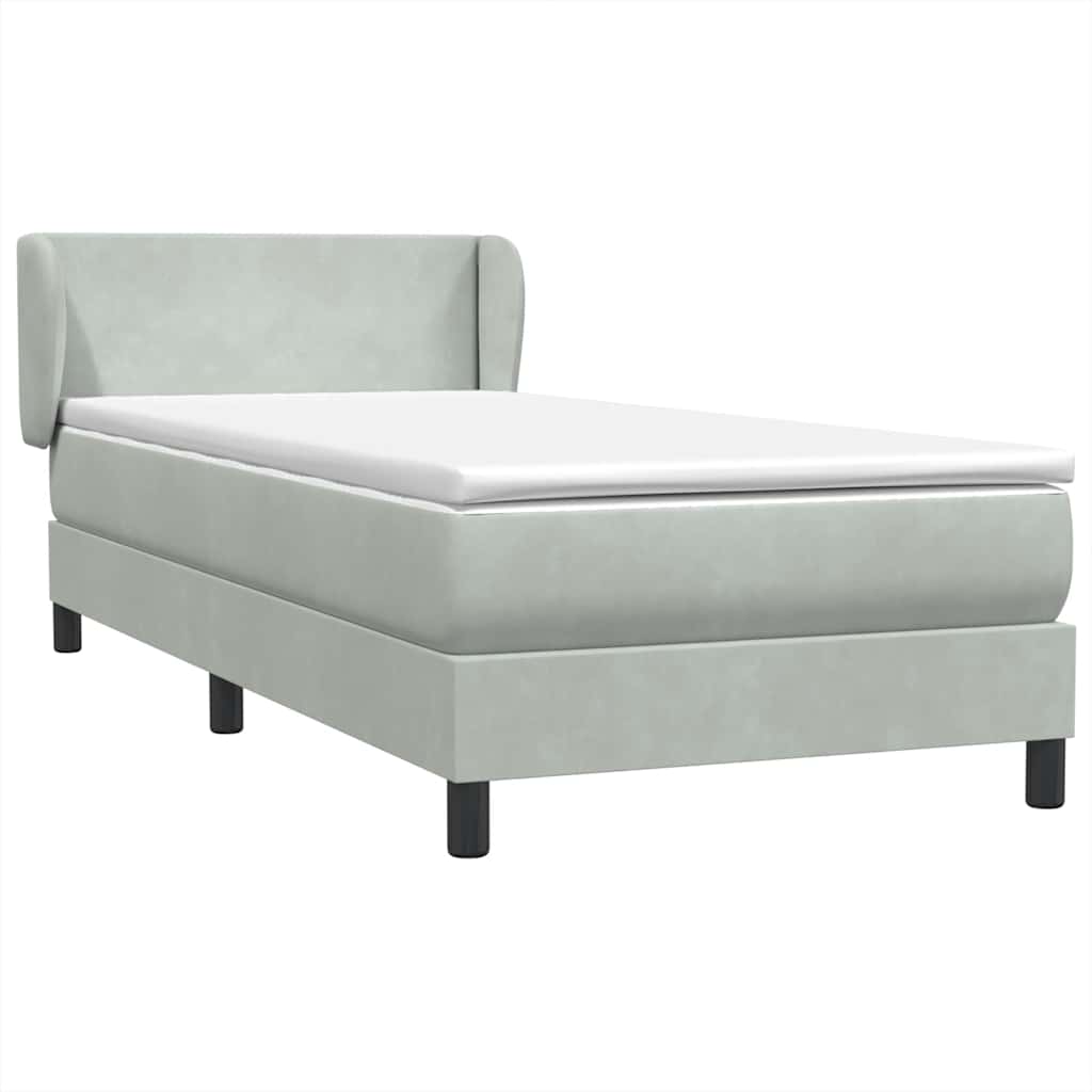 Box Spring krevet s madracem svijetlo sivi 80x220 cm samt