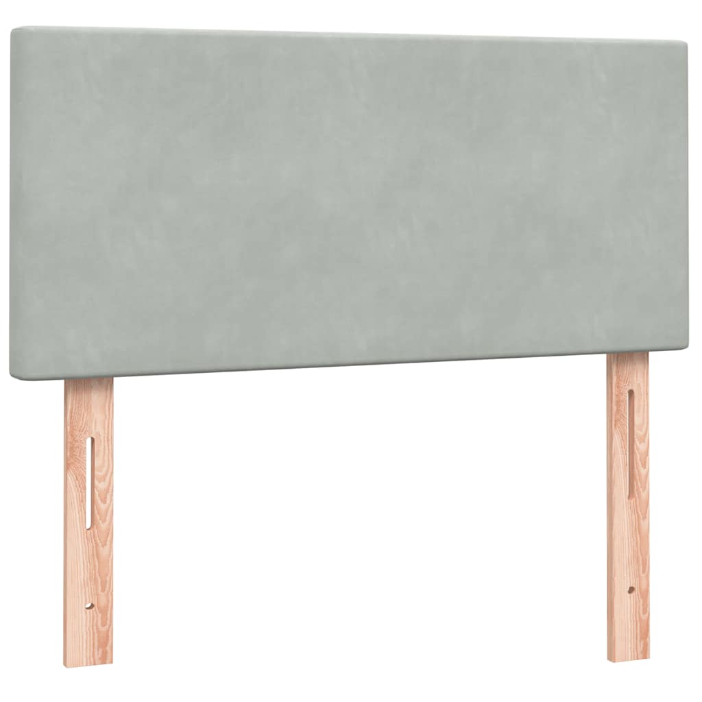 Box Spring krevet s madracem svijetlo sivi 80x220 cm samt