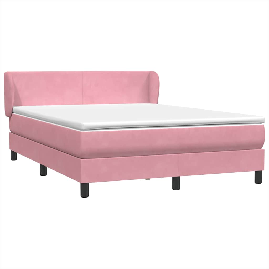 Box Spring krevet s madracem ružičasti 140x220 cm baršun