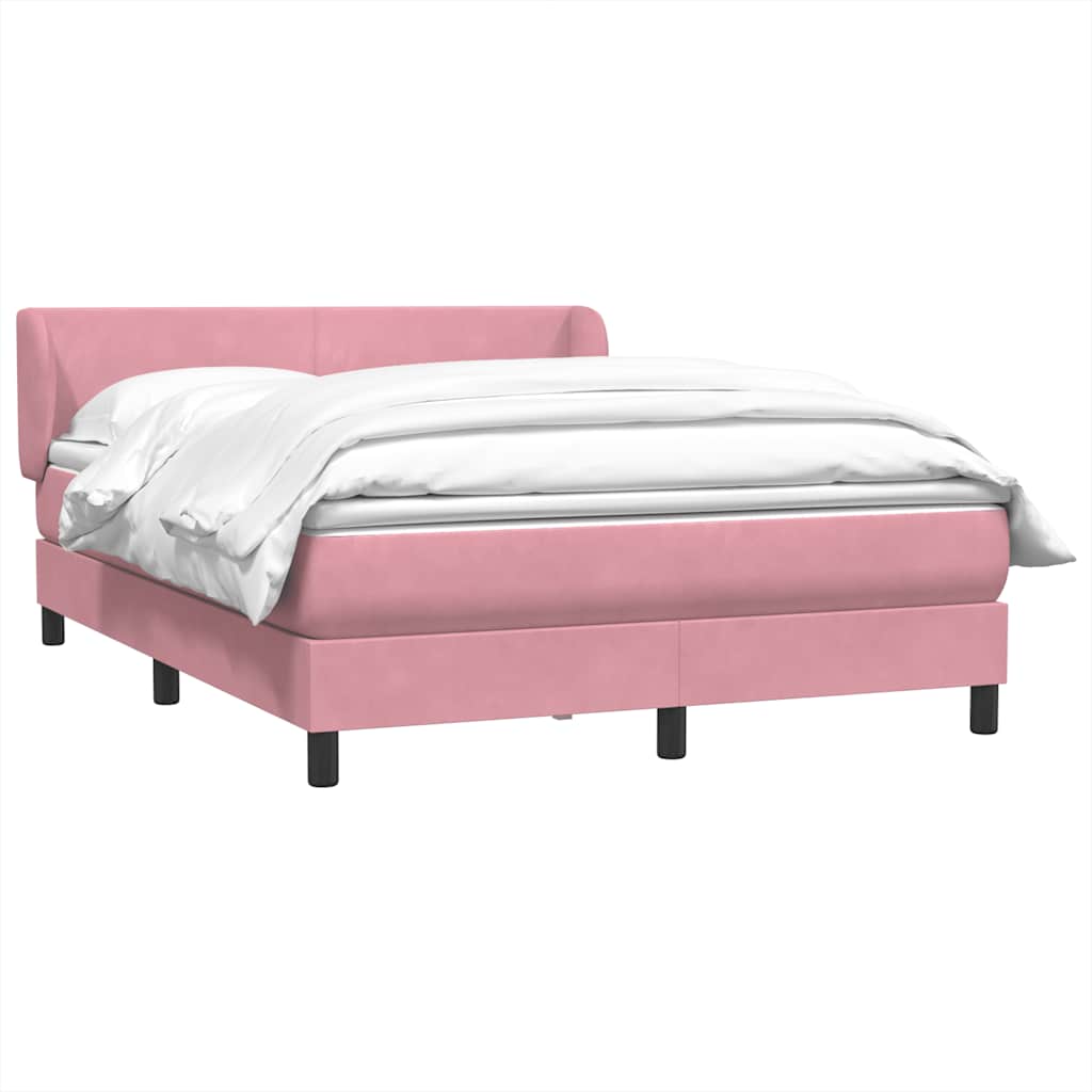 Box Spring krevet s madracem ružičasti 140x220 cm baršun