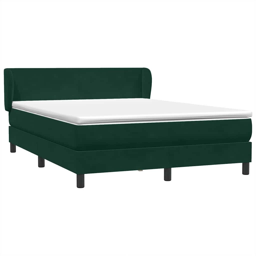 Box Spring krevet s madracem tamno zeleni 160x220 cm baršun