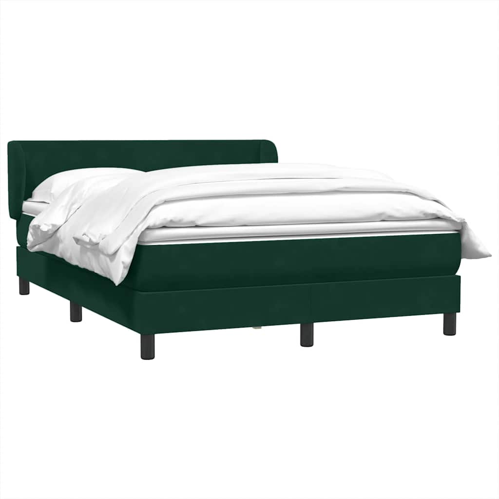 Box Spring krevet s madracem tamno zeleni 160x220 cm baršun