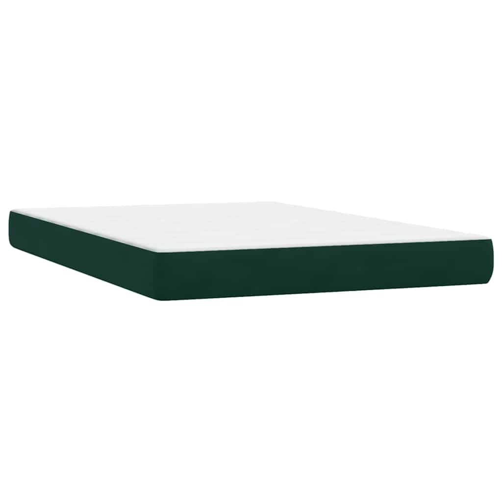 Box Spring krevet s madracem tamno zeleni 160x220 cm baršun