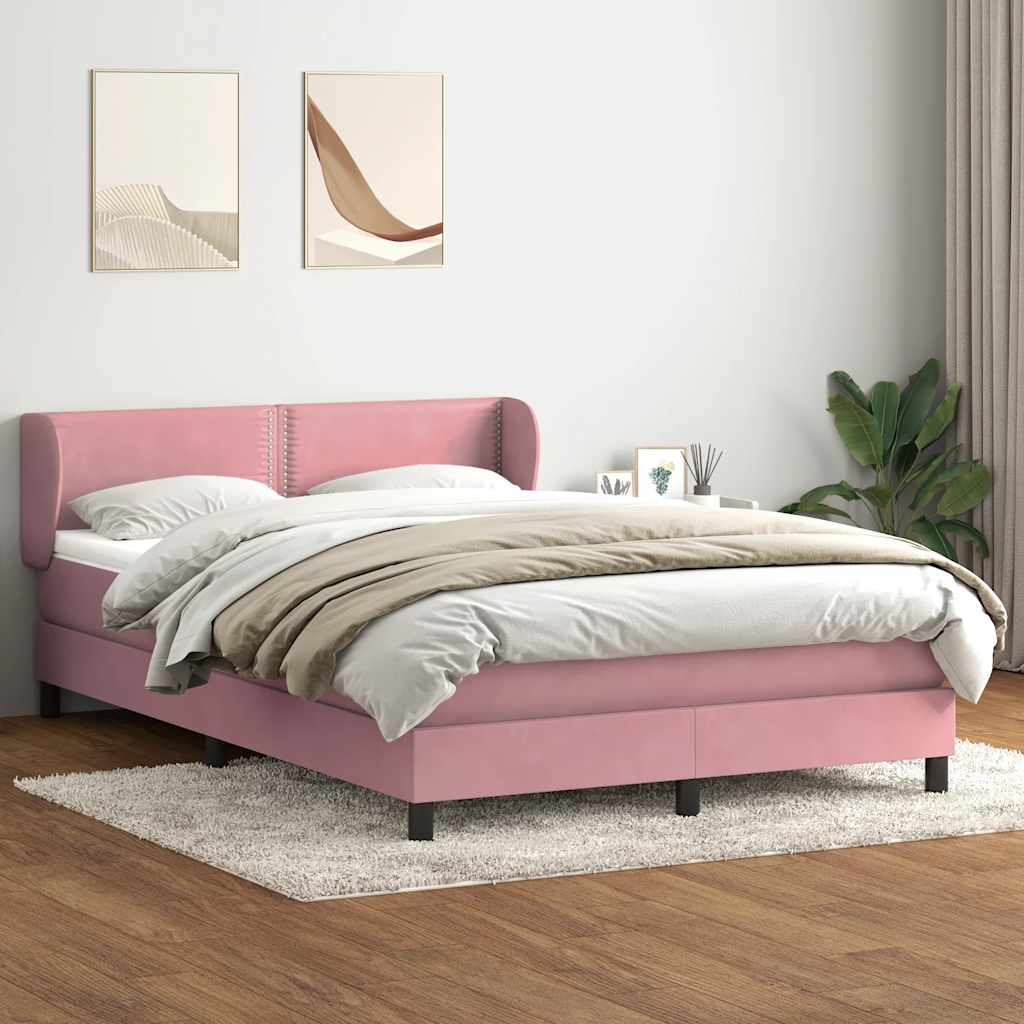 Box Spring krevet s madracem ružičasti 160x220 cm baršun