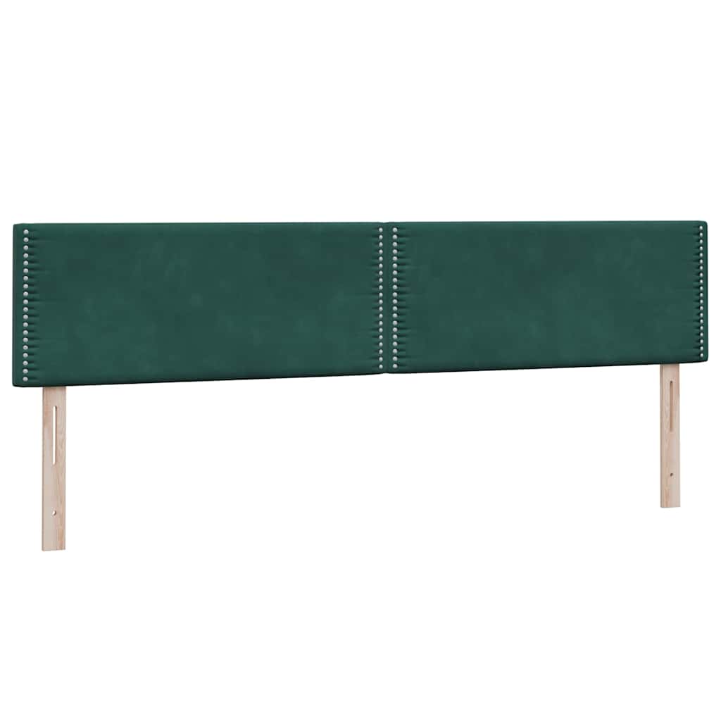 Krevet s oprugama s madracima tamno zeleni 180x220 cm baršun