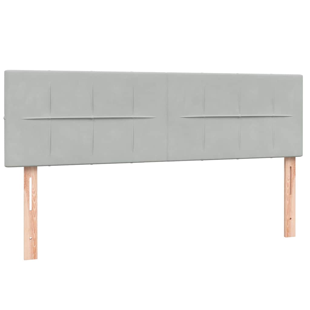 Krevet s oprugama i madracem svjetlosivi 160x210 cm baršunasti
