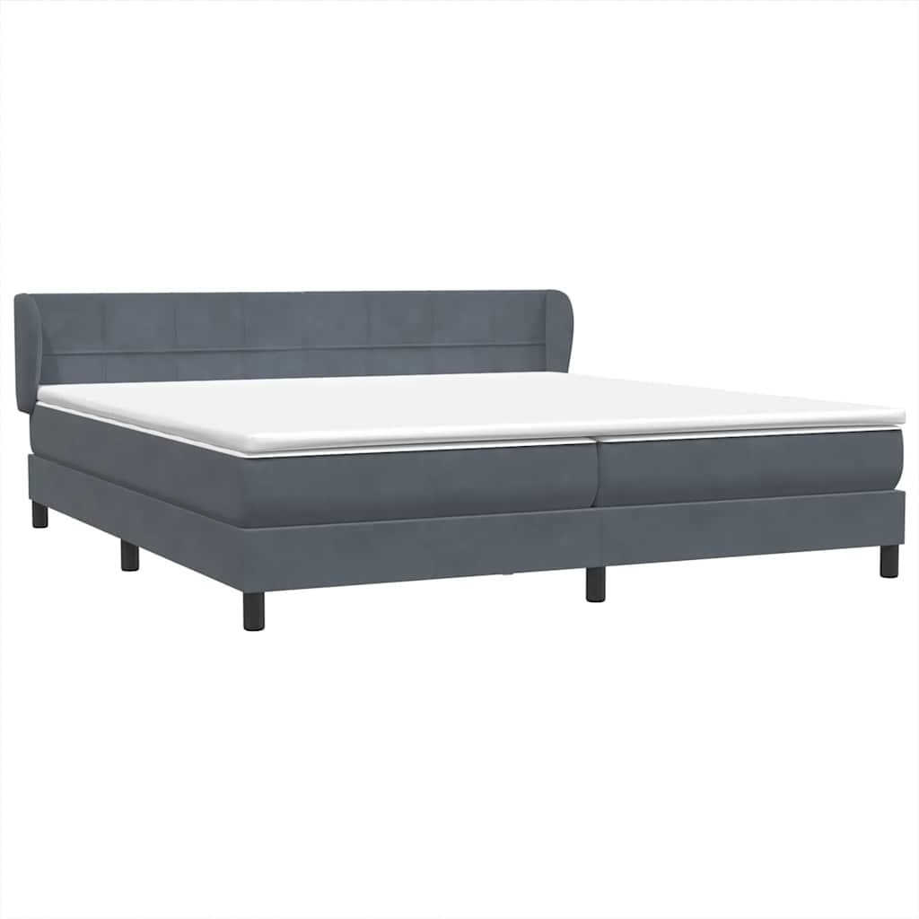 Box Spring krevet s madracima tamno sivi 180x210 cm baršun