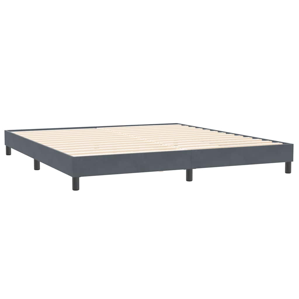 Box Spring krevet s madracima tamno sivi 180x210 cm baršun