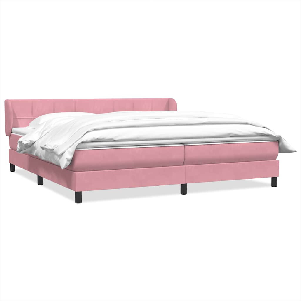 Box Spring krevet s madracima ružičasti 180x210 cm baršun
