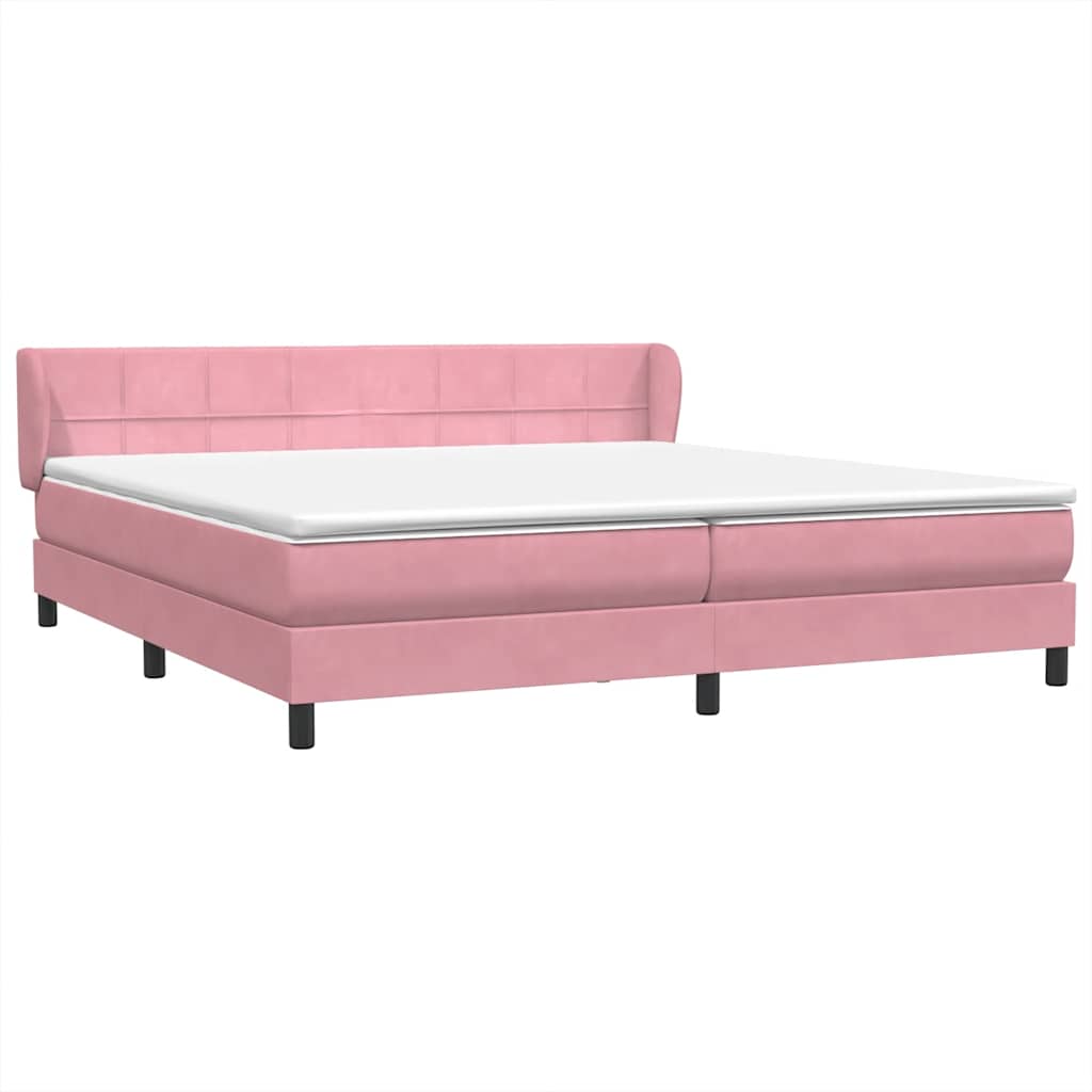 Box Spring krevet s madracima ružičasti 180x210 cm baršun