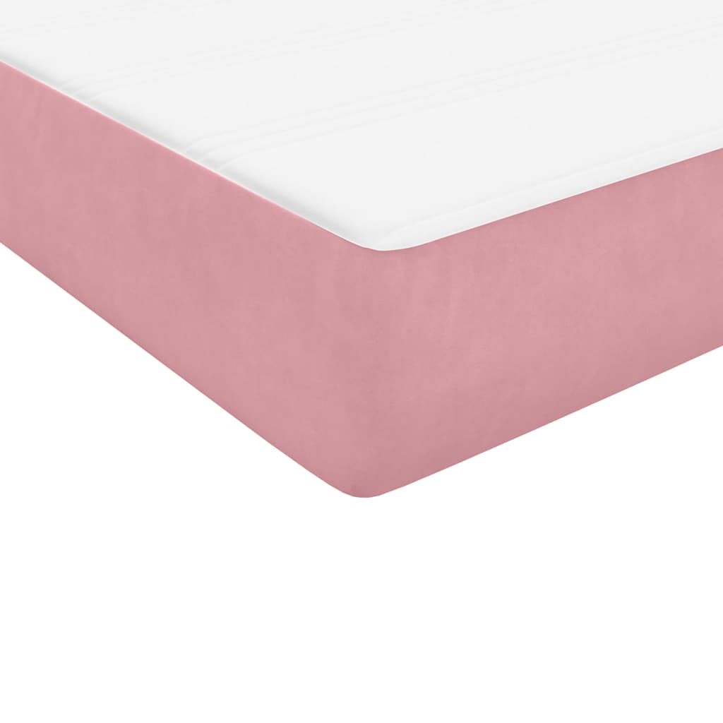 Box Spring krevet s madracima ružičasti 180x210 cm baršun