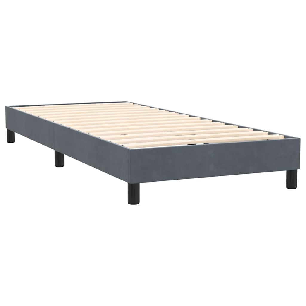 Box spring krevet s madracem tamnosivi 80 x 220 cm baršunasti