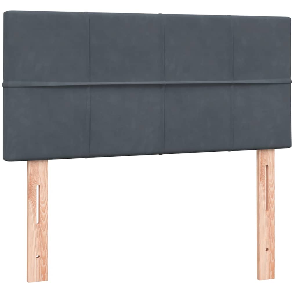 Box spring krevet s madracem tamnosivi 80 x 220 cm baršunasti