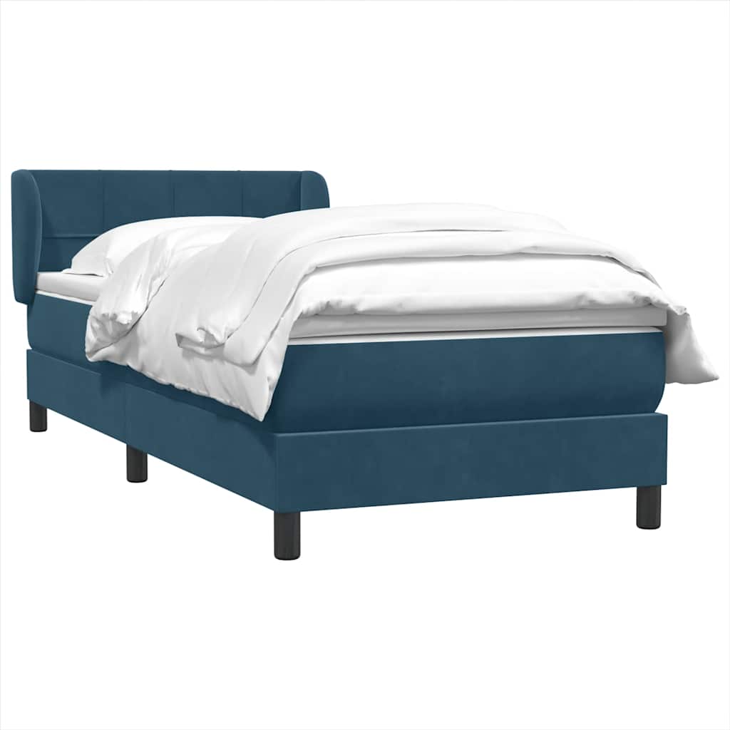 Box spring krevet s madracem tamnoplavi 80x220 cm baršunasti
