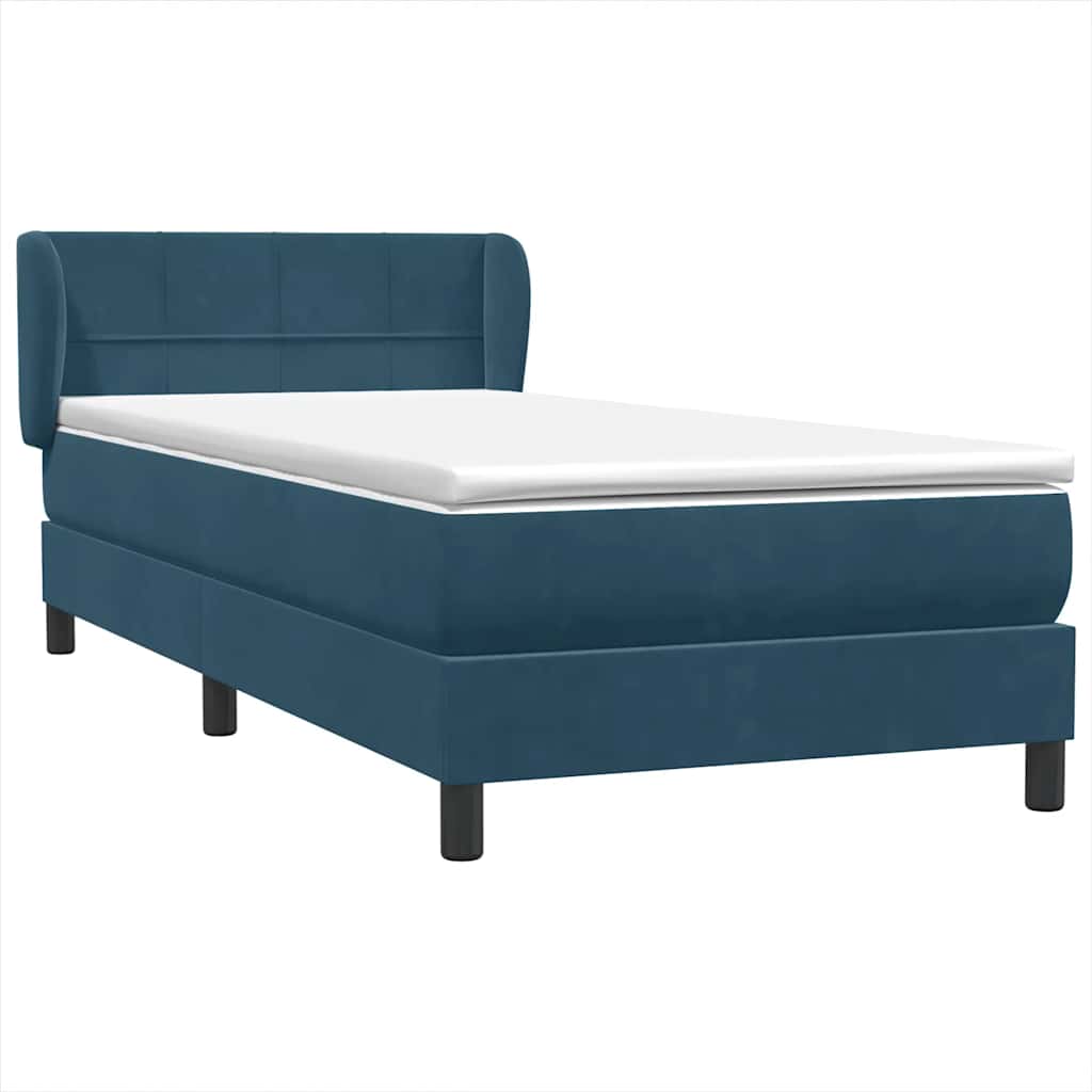 Box spring krevet s madracem tamnoplavi 80x220 cm baršunasti