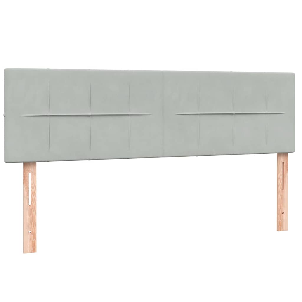 Krevet s oprugama i madracem svjetlosivi 160x220 cm baršunasti