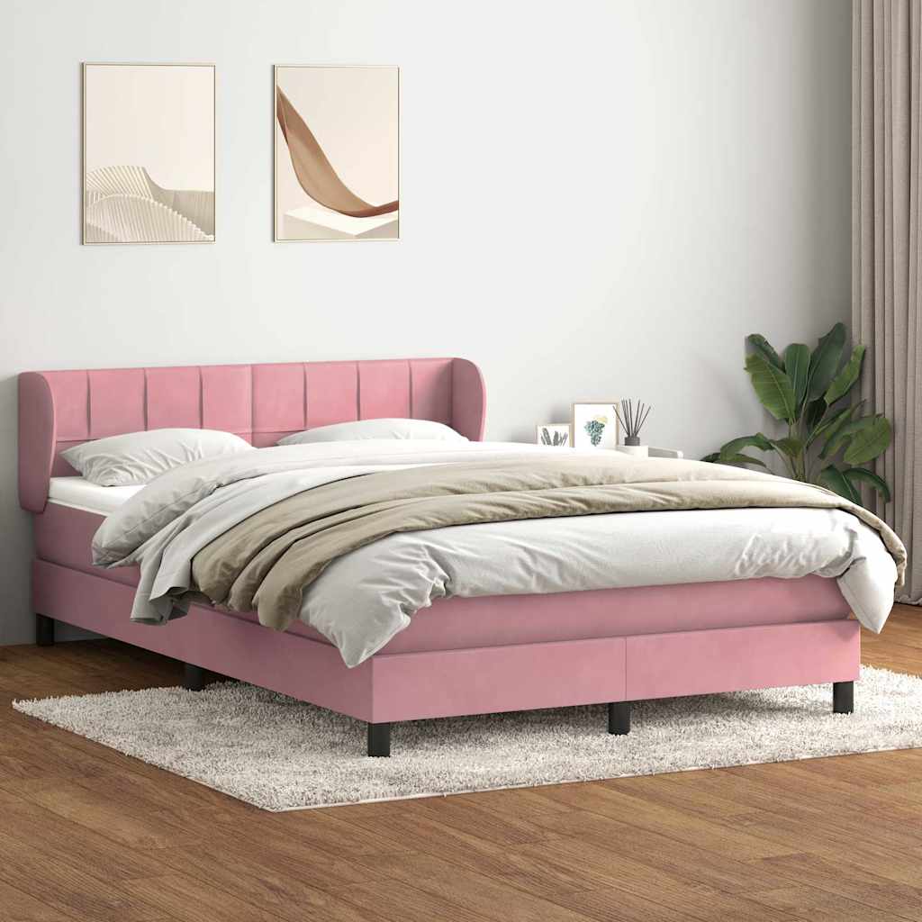 Box Spring krevet s madracem ružičasti 160x220 cm baršun