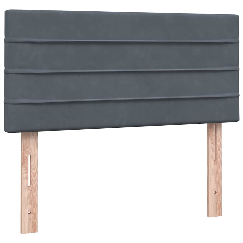 Box Spring krevet s madracem tamno sivi 80x210 cm baršun