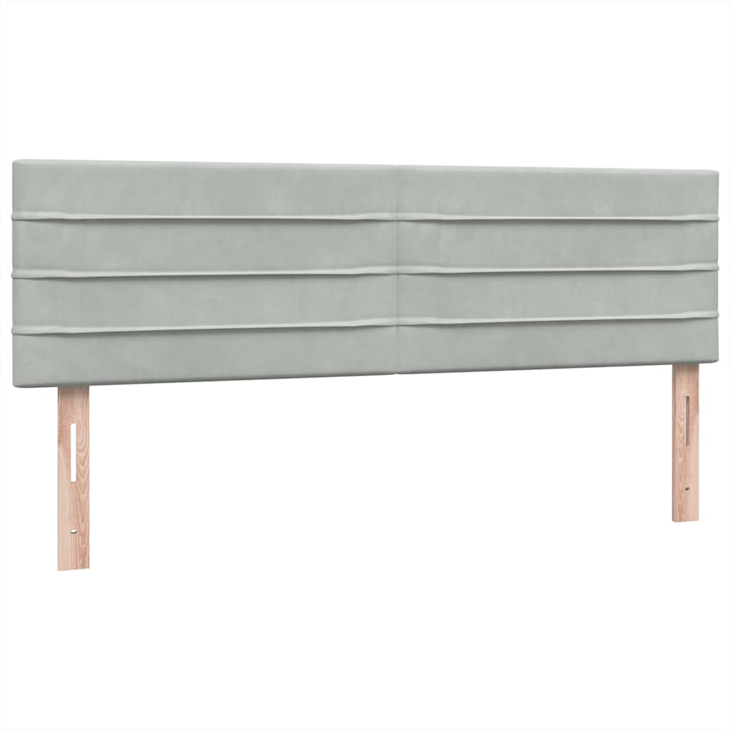 Krevet s oprugama i madracem svjetlosivi 160x210 cm baršunasti